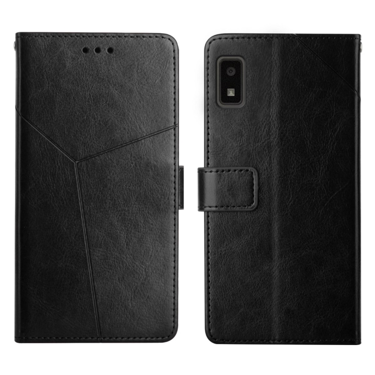 

For Sharp Aquos Wish SHG06 Y Stitching Horizontal Flip Leather Phone Case(Black)