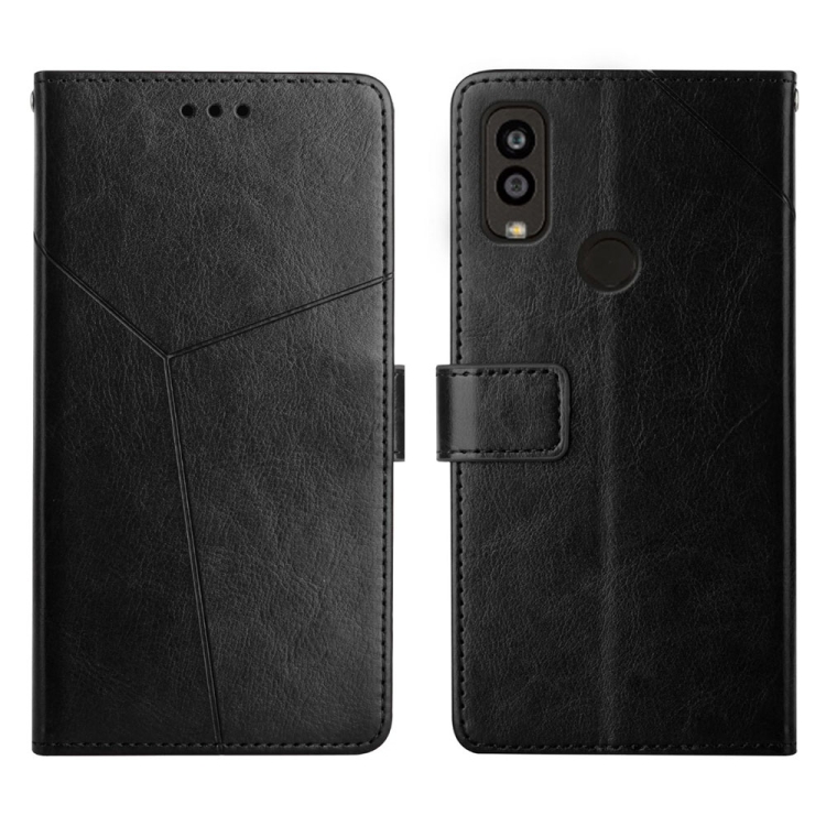 

For Kyocera Android One S9 Y Stitching Horizontal Flip Leather Phone Case(Black)