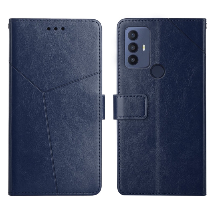 

For Sharp Aquos V6 / V6 Plus Y Stitching Horizontal Flip Leather Phone Case(Blue)