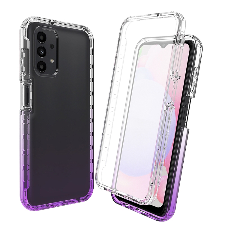 

For Samsung Galaxy A13 4G High Transparency Two-color Gradual PC+TPU Phone Case(Purple)