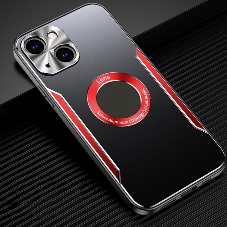 

Aluminum Alloy + TPU Phone Case For iPhone 13(Black Red)