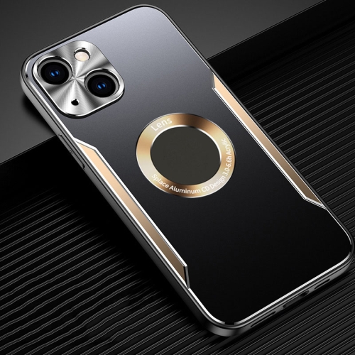 

Aluminum Alloy + TPU Phone Case For iPhone 13(Black Gold)