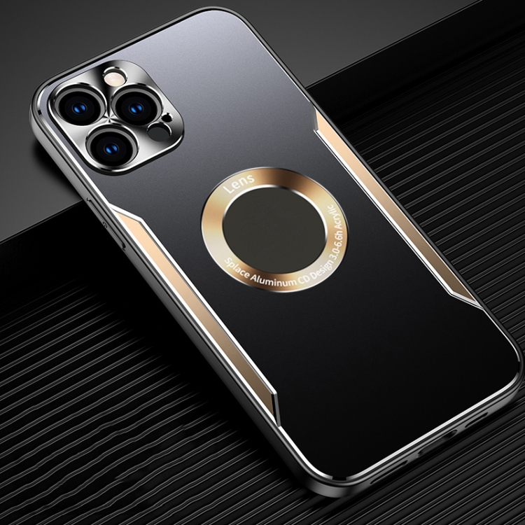 

Aluminum Alloy + TPU Phone Case For iPhone 13 Pro Max(Black Gold)