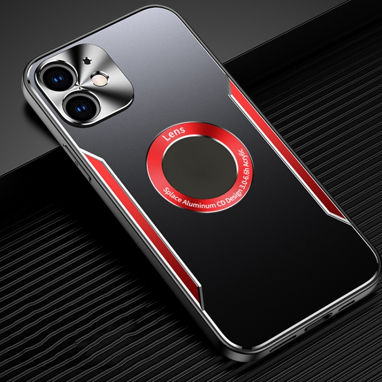 

Aluminum Alloy + TPU Phone Case For iPhone 12(Black Red)
