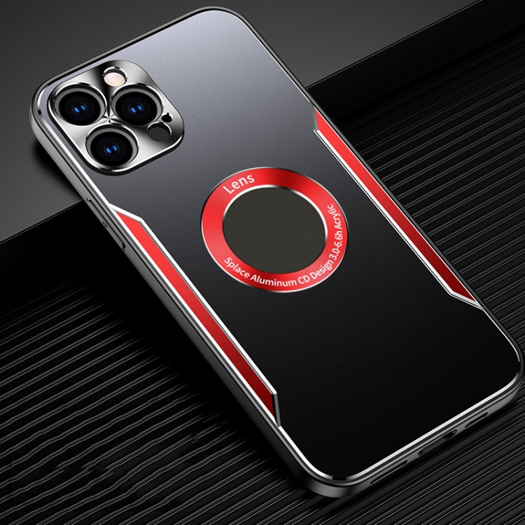 

Aluminum Alloy + TPU Phone Case For iPhone 12 Pro(Black Red)