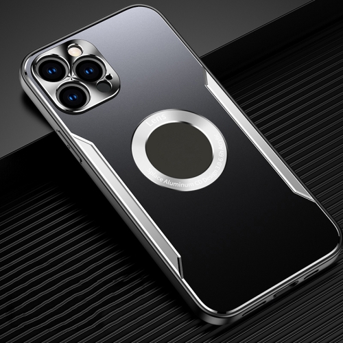 

Aluminum Alloy + TPU Phone Case For iPhone 12 Pro(Black Silver)