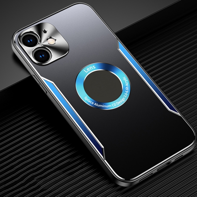 

For iPhone 11 Aluminum Alloy + TPU Phone Case (Black Blue)
