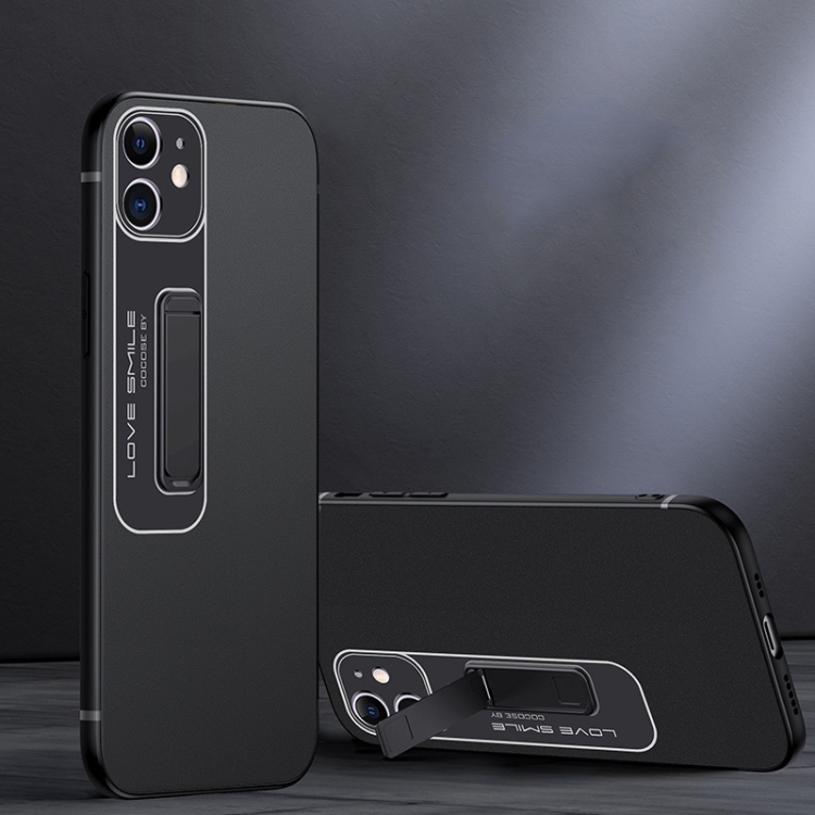 

Frosted Holder Phone Case For iPhone 11(Matte Black)