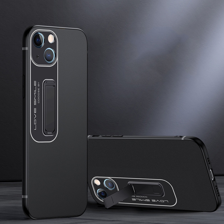 

Frosted Holder Phone Case For iPhone 13 mini(Matte Black)