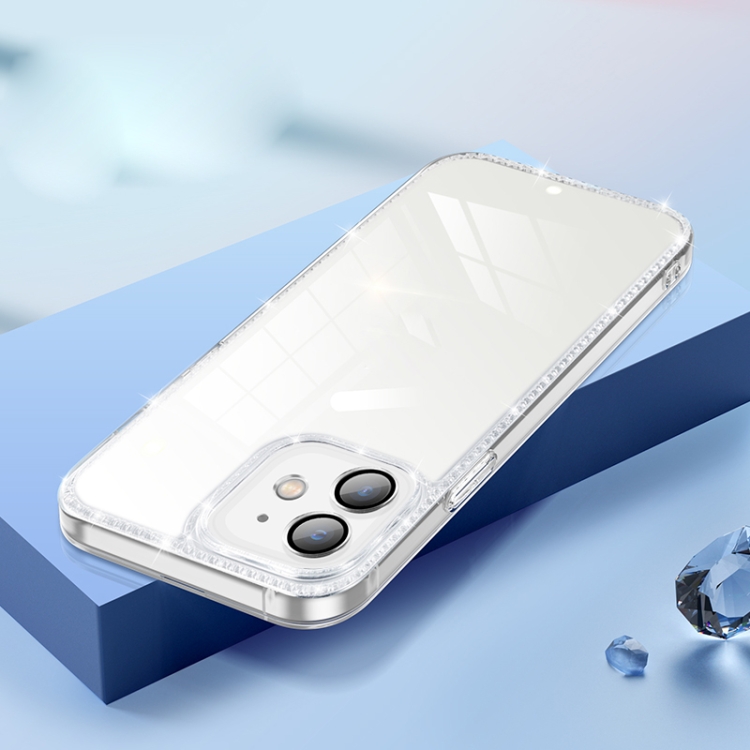 

Diamond Lens Protector Glass Phone Case For iPhone 12(Transparent)