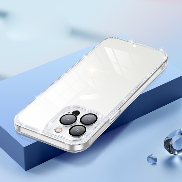 

Diamond Lens Protector Glass Phone Case For iPhone 12 Pro Max(Transparent)