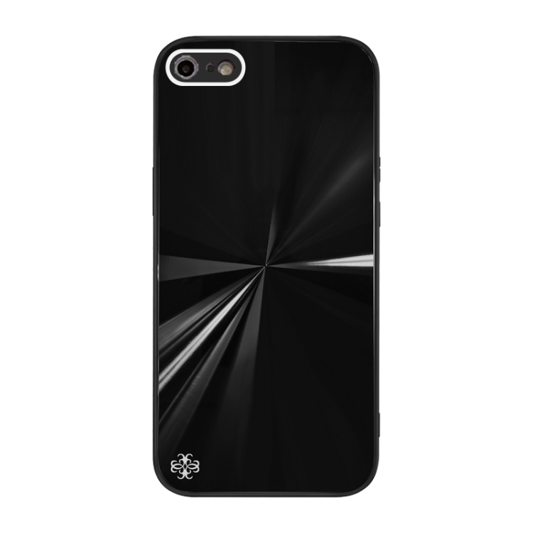 

CD Texture TPU + Tempered Glass Phone Case For iPhone SE 2022 / SE 2020 / 8 / 7(Black)
