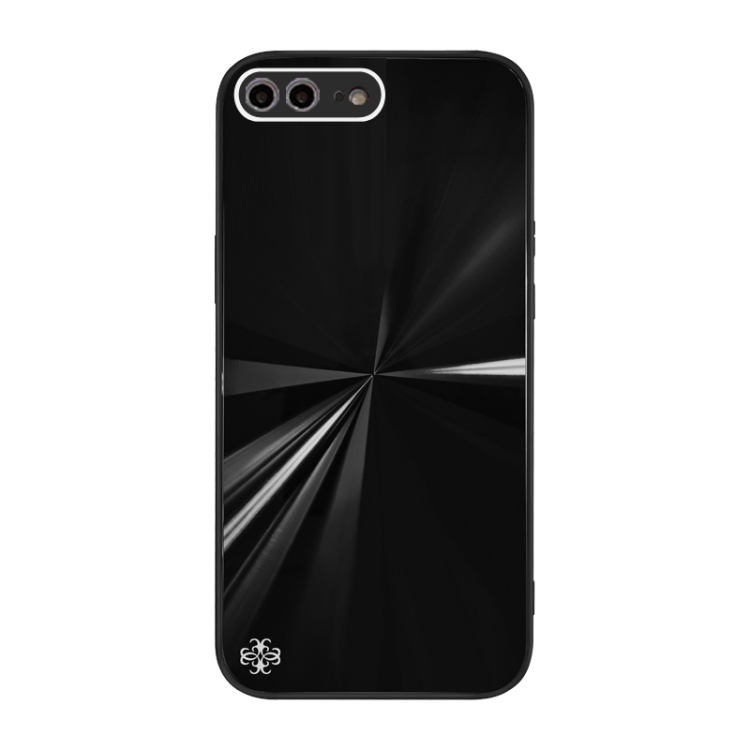 

CD Texture TPU + Tempered Glass Phone Case For iPhone 8 Plus / 7 Plus(Black)