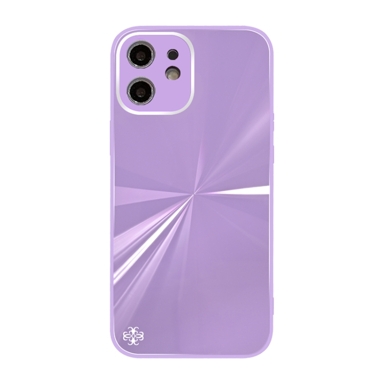 

CD Texture TPU + Tempered Glass Phone Case For iPhone 12(Purple)