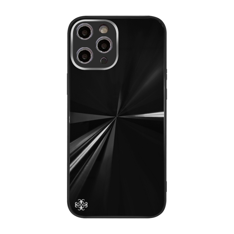 

CD Texture TPU + Tempered Glass Phone Case For iPhone 12 Pro Max(Black)