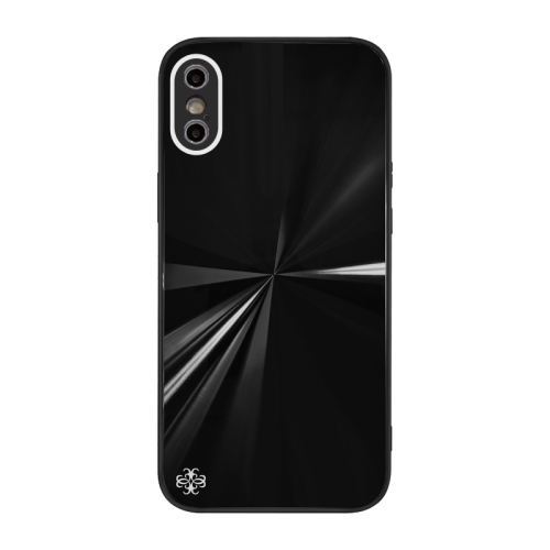 

CD Texture TPU + Tempered Glass Phone Case For iPhone XS Max(Black)