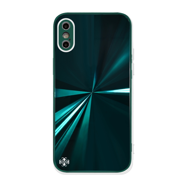 

CD Texture TPU + Tempered Glass Phone Case For iPhone XS Max(Green)