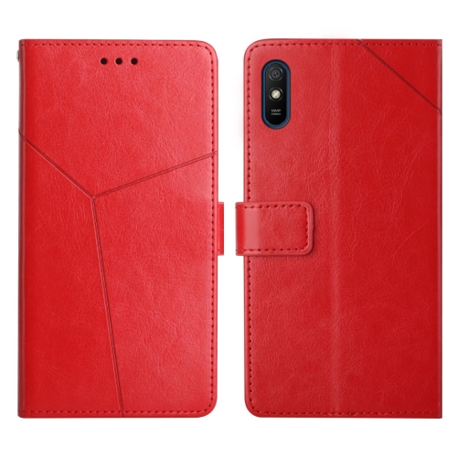 

For Xiaomi Redmi 9A Y Stitching Horizontal Flip Leather Phone Case(Red)