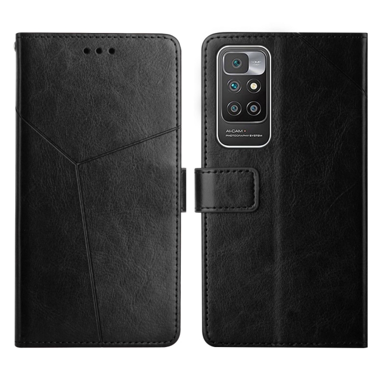 

For Xiaomi Redmi 10 Y Stitching Horizontal Flip Leather Phone Case(Black)