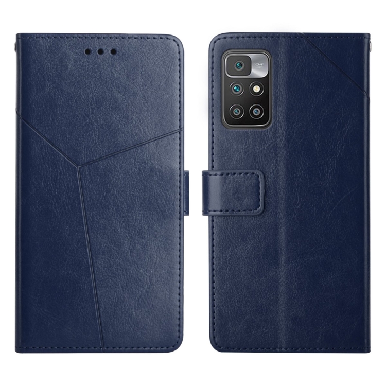 

For Xiaomi Redmi 10 5G / Note 11E Y Stitching Horizontal Flip Leather Phone Case(Blue)
