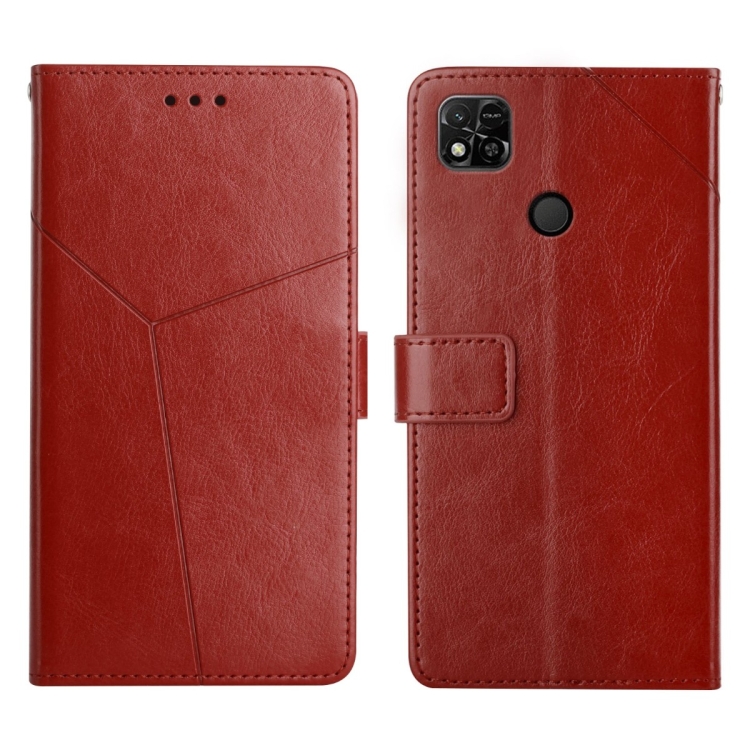 

For Xiaomi Redmi 10A Y Stitching Horizontal Flip Leather Phone Case(Brown)