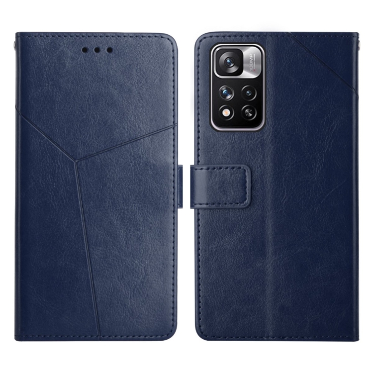 

For Xiaomi Redmi Note 11 Pro Y Stitching Horizontal Flip Leather Phone Case(Blue)