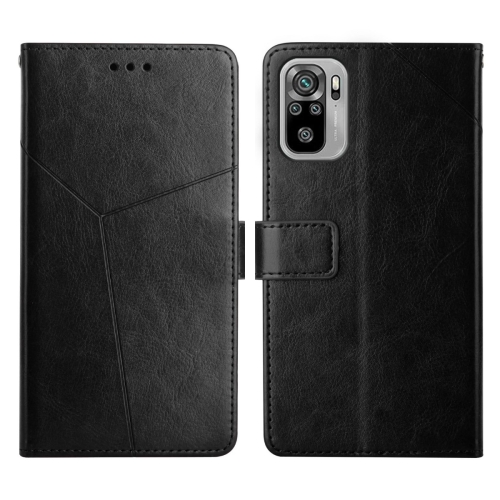 

For Xiaomi Redmi Note 10 4G Y Stitching Horizontal Flip Leather Phone Case(Black)