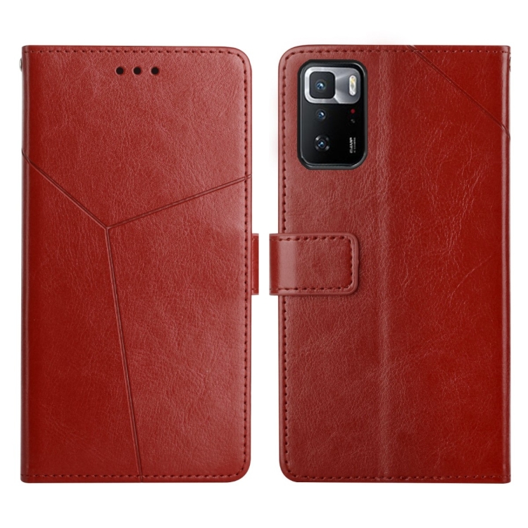 

For Xiaomi Redmi Note 10 Pro 5G / Poco X3 GT Y Stitching Horizontal Flip Leather Phone Case(Brown)