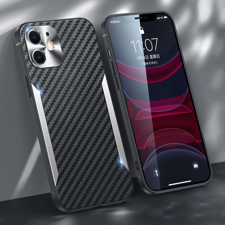 

Carbon Fiber PC + TPU Phone Case For iPhone 11(Silver)