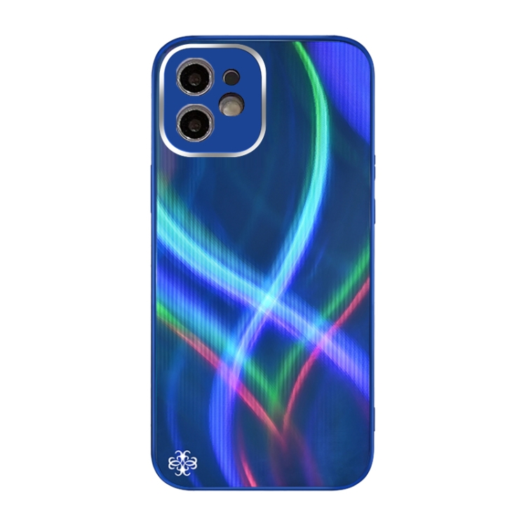 

Cross S Texture TPU + Tempered Glass Phone Case For iPhone 11(Blue)