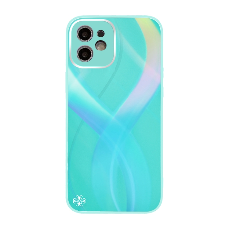 

Cross S Texture TPU + Tempered Glass Phone Case For iPhone 11(Cyan-blue)