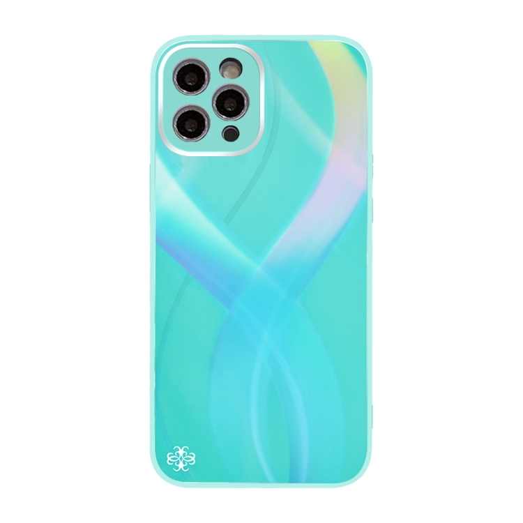 

Cross S Texture TPU + Tempered Glass Phone Case For iPhone 13 Pro(Cyan-blue)