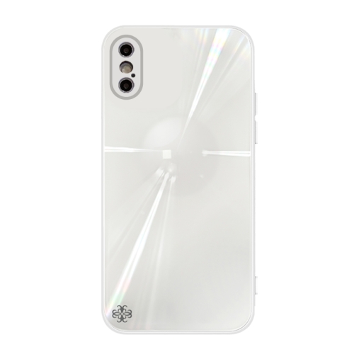 

Convex Lens Texture TPU + Tempered Glass Phone Case For iPhone XS / X(White)