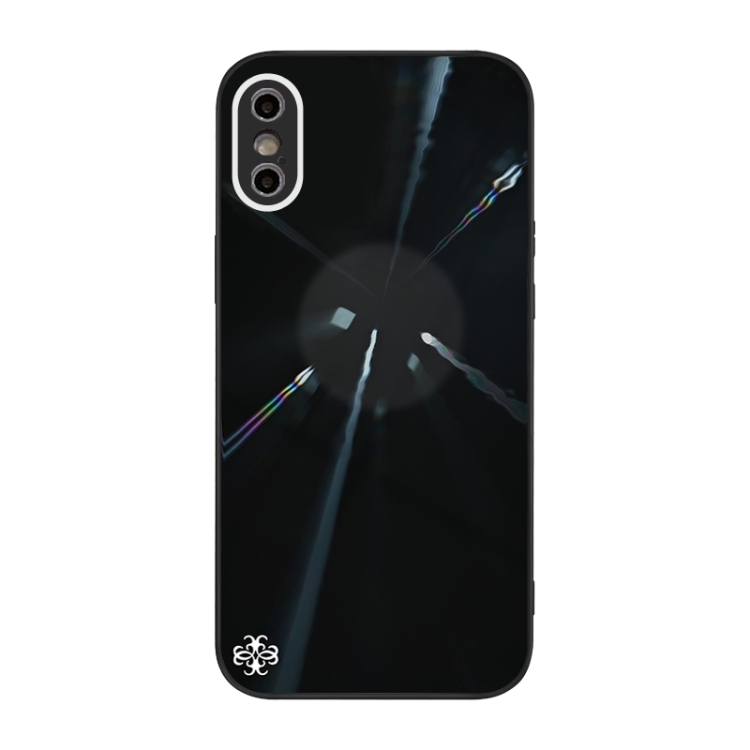 

Convex Lens Texture TPU + Tempered Glass Phone Case For iPhone XS / X(Black)