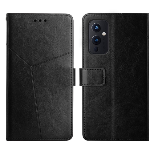 

For OnePlus 9 Y Stitching Horizontal Flip Leather Phone Case(Black)