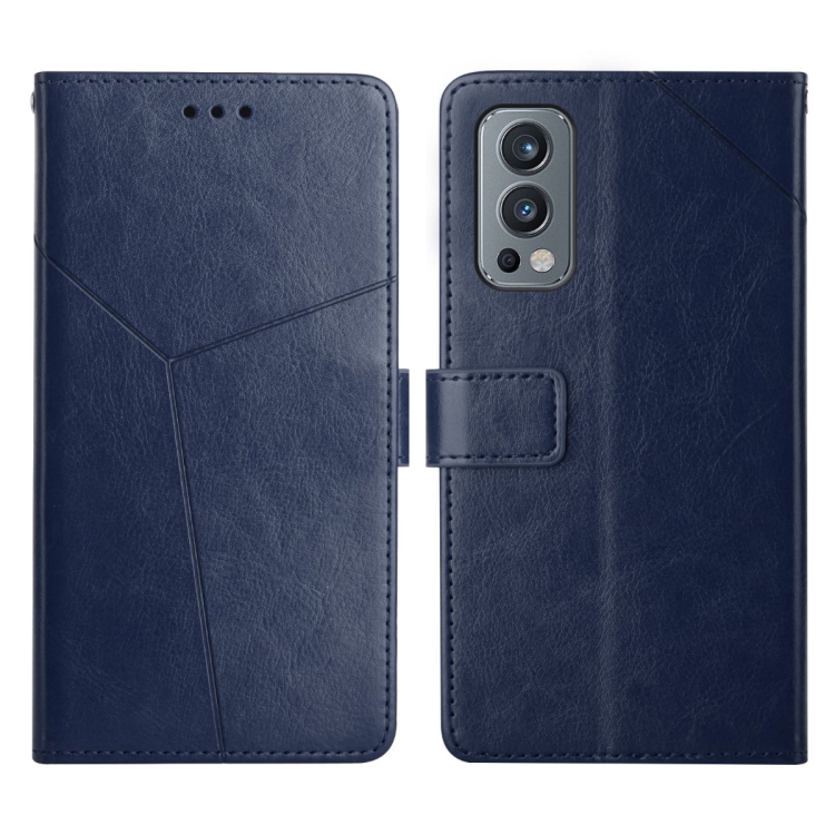 

For OnePlus Nord 2 5G Y Stitching Horizontal Flip Leather Phone Case(Blue)