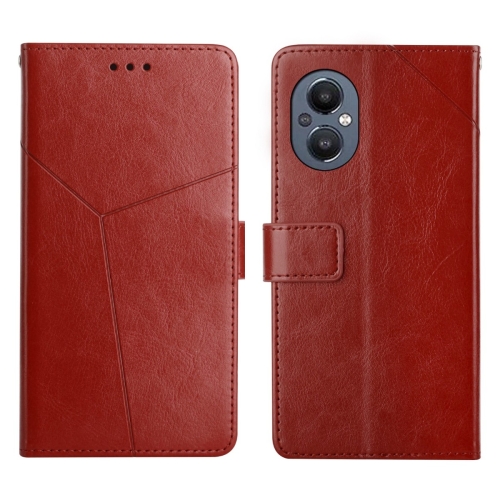 

For OnePlus Nord N20 5G Y Stitching Horizontal Flip Leather Phone Case(Brown)