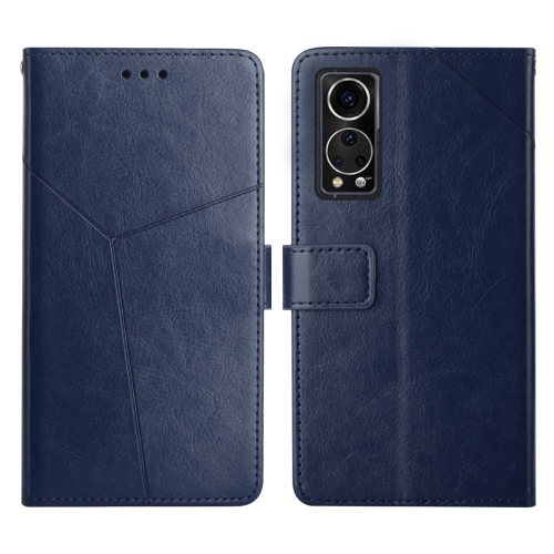 

For ZTE Axon 30 Y Stitching Horizontal Flip Leather Phone Case(Blue)