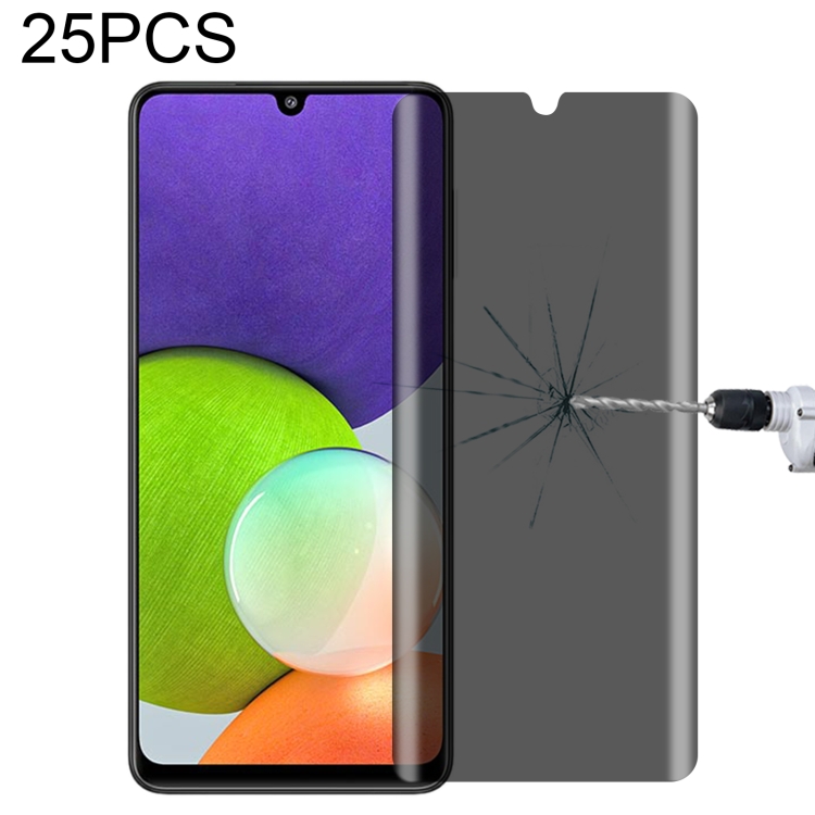 

25 PCS Full Cover Anti-peeping Tempered Glass Film For Samsung Galaxy A22 4G