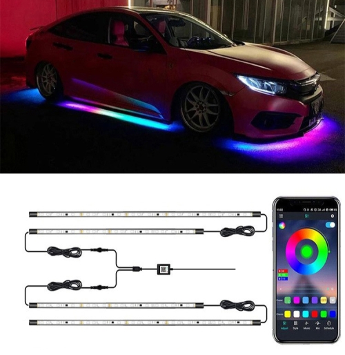 

Car Modification Symphony Voice Control LED Chassis Lights, Specification:2 x 60cm + 2 x 90cm