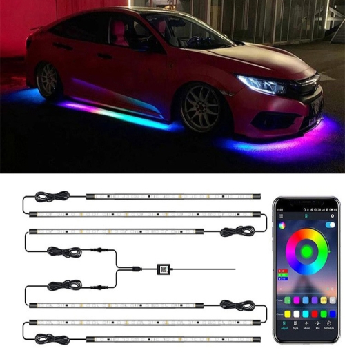 

Car Modification Symphony Voice Control LED Chassis Lights, Specification:4 x 60cm + 2 x 150cm