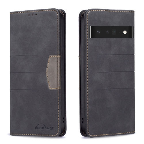 

For Google Pixel 7 Pro 5G Magnetic Splicing Leather Phone Case(Black)