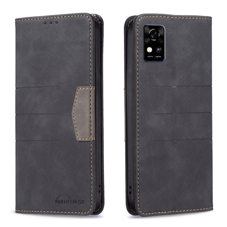 

For ZTE Blade A31 Magnetic Splicing Leather Phone Case(Black)
