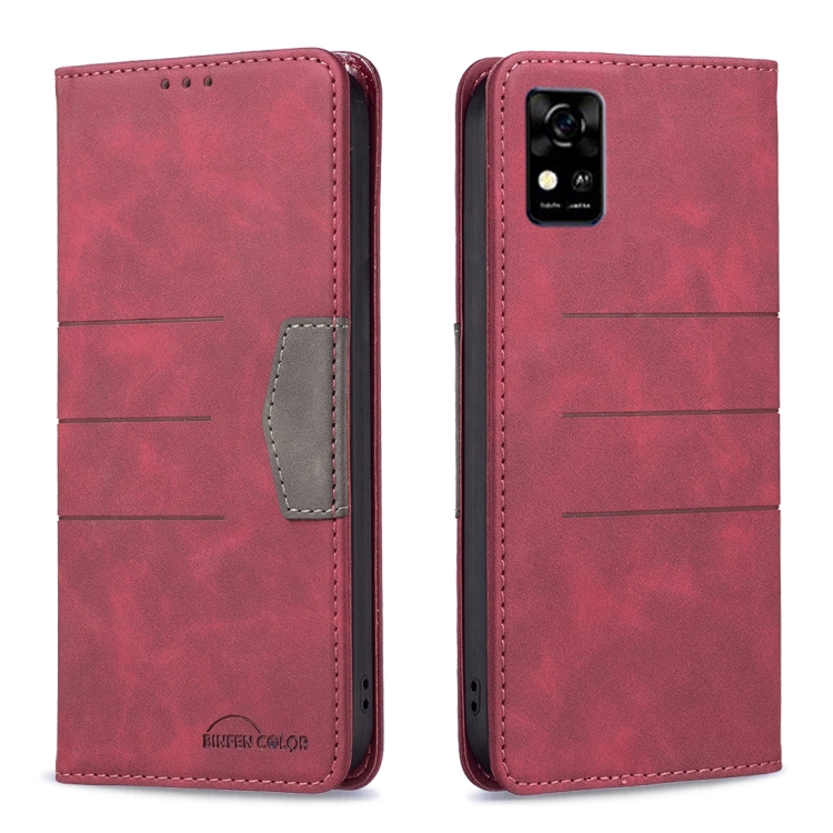 

For ZTE Blade A31 Magnetic Splicing Leather Phone Case(Red)