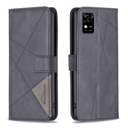 

For ZTE Blade A31 BF05 Magnetic Buckle Rhombus Texture Leather Phone Case(Black)