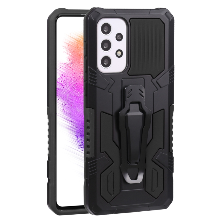 

For Samsung Galaxy A73 5G Armor Warrior Shockproof PC + TPU Phone Case(Black)