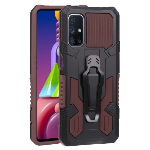 

For Samsung Galaxy M52 5G Armor Warrior Shockproof PC + TPU Phone Case(Coffee)