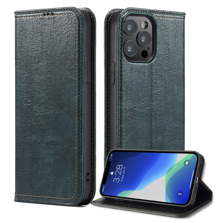

Vintage Bark Texture Wallet Leather Phone Case For iPhone 13(Green)