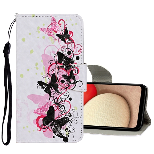 

For Samsung Galaxy A03s US Version Colored Drawing Pattern Flip Leather Case(Four Butterflies)
