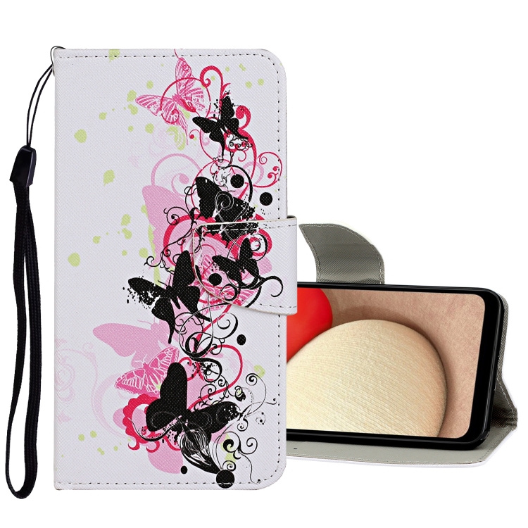 

For Samsung Galaxy A42 5G Colored Drawing Pattern Flip Leather Case(Four Butterflies)